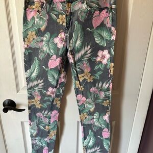 Forever 21 Multicolor Floral Denim